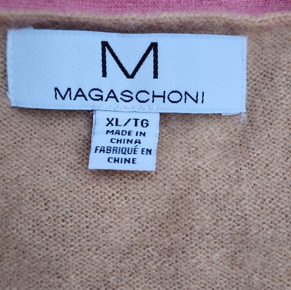 MAGASCHONI 100% cashmere colorblock button up sweater, size XL - Picture 4 of 6